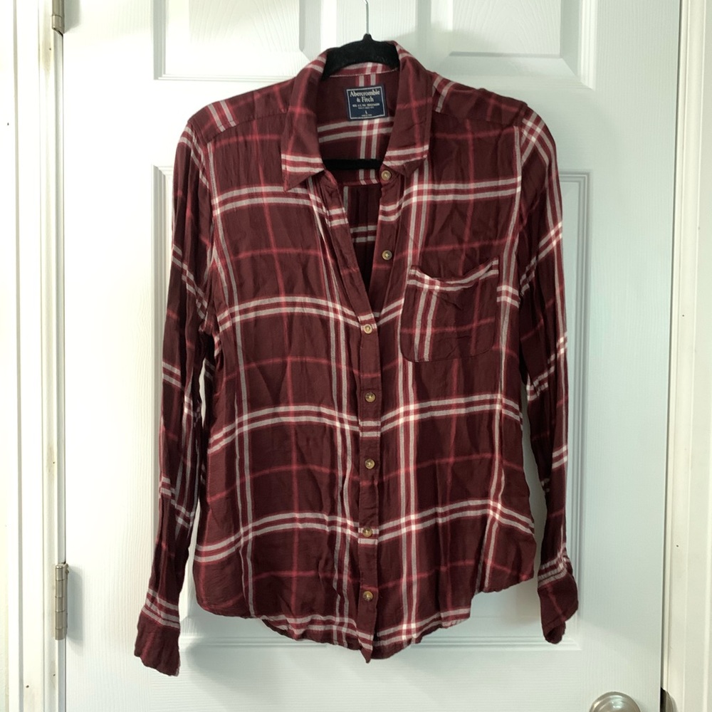 Abercrombie & Fitch Purple Plaid Button Down